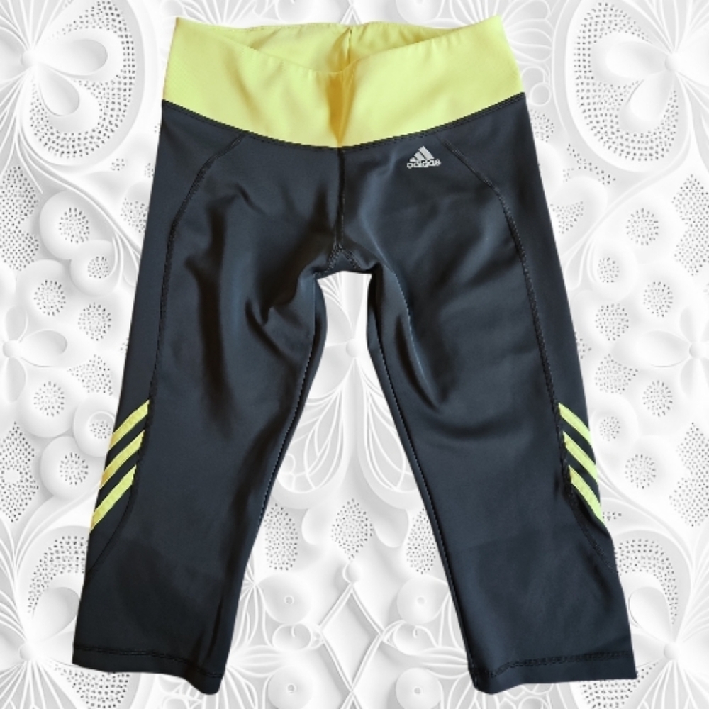 Adidas Kids Black and‎ Yellow Leggings